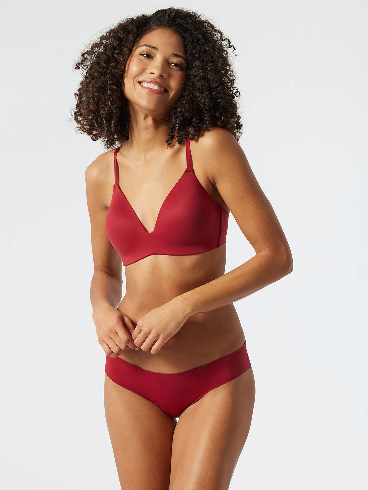 SCHIESSER | BH gepadded ohne Bügel " Invisible Soft " weiss | rot